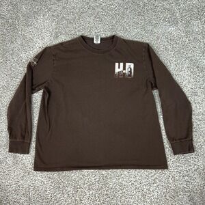 Harley Davidson Shirt Mens XL Brown Long Sleeve Tee T Biker Graphic Manitowoc